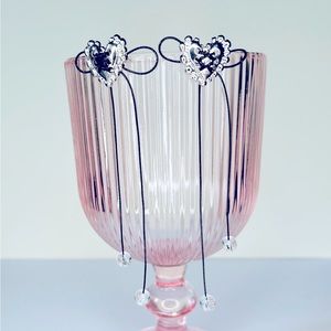 Lolita Corset Bow Tie Heart Earrings